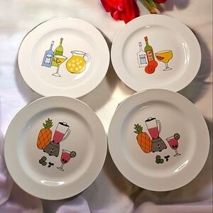 Ursula Dodge Porcelain Margarita Drink Party Appetizer Plates - 4 EUC